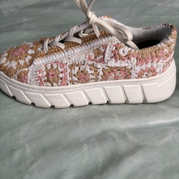 FREE PEOPLE - Catch Me If You Can - Embroidered Wedge Sneakers - size EU 39 - Picture 10 of 11